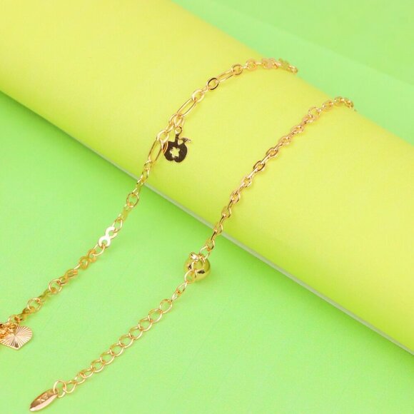 "Rose Gold Heart & Charm Anklet with Adjustable Link Chain, XPAL1076 - Picture 6 of 12